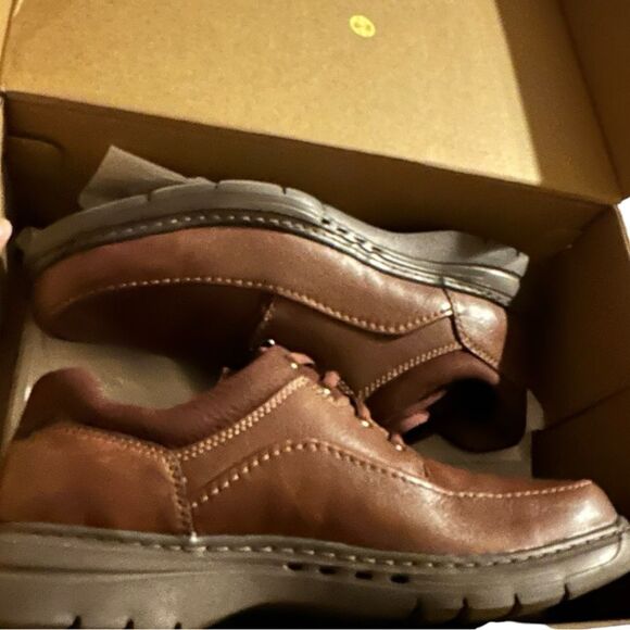 Clarks Mens size 10 Un Brawley Lace Mahogany Leather. - Picture 5 of 12